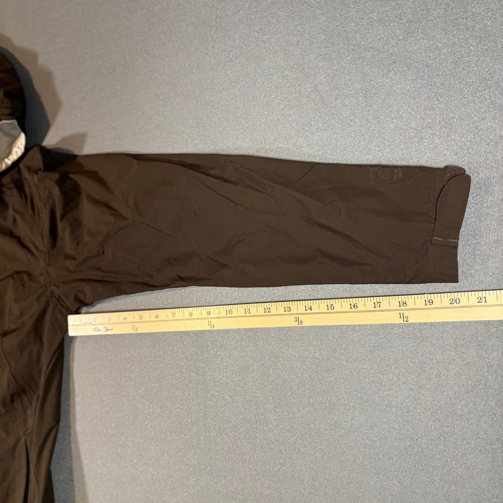 REI E1 Elements Women Medium Brown Windbreaker Removable Hood Full Zip Rainproof - Picture 12 of 12